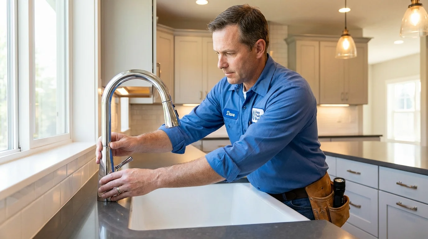 Kitchen faucet installation by Johns Plumbing LLC in Manorville